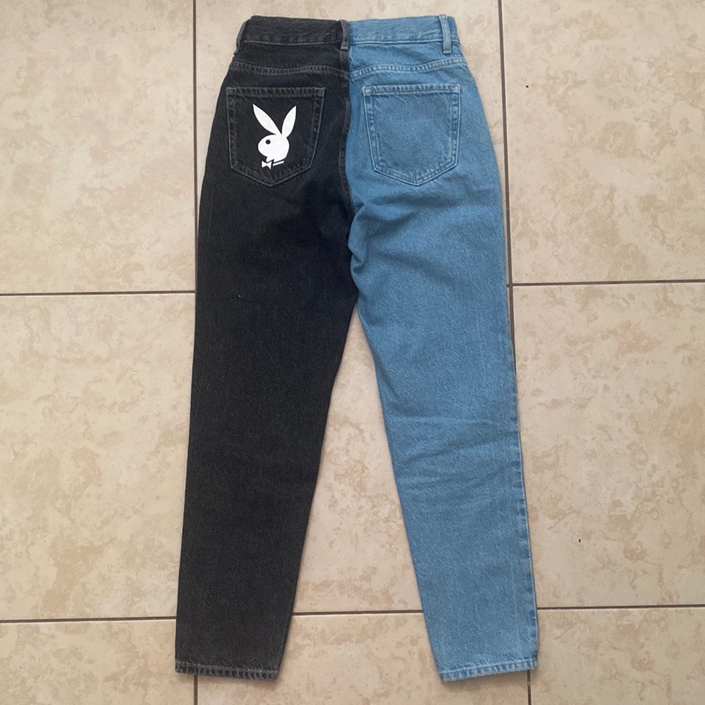 PacSun Black and Blue Two-Tone Jeans